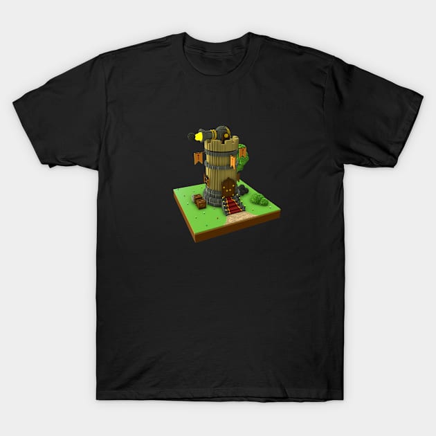 Voxel Medieval Tower T-Shirt by ErenKatsukagi